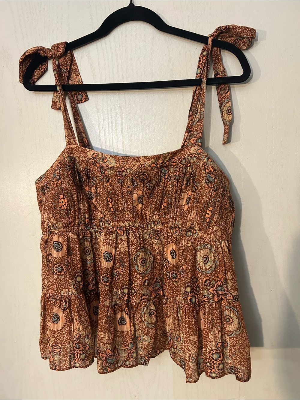Ulla Johnson Syma Rosebud Floral Tie Shoulder Top Size 10 NWT